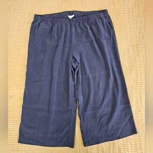 Purejill J.Jill Sand Washed Softcarbon Wide Leg Crop Pants Lagenlook